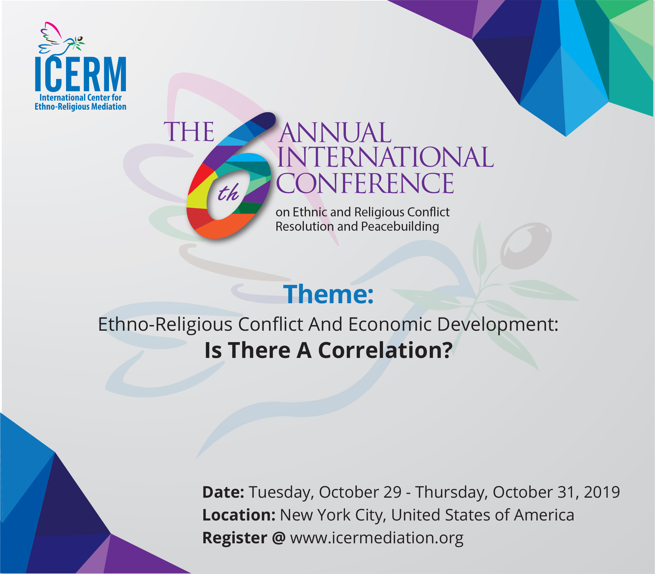 6th Annual International Conference on Ethnic and Religious Conflict Resolution and Peacebuilding 